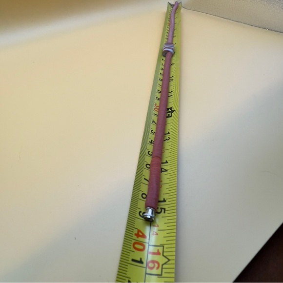 1970s Ghana Krobo Pink Vinyl Heishi Boho Choker w/ Antique Striped Trade Bead 💖 - Picture 8 of 12